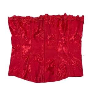 Empire Intimates Red Corset Size 40 Lace Top Embroidered Girdle